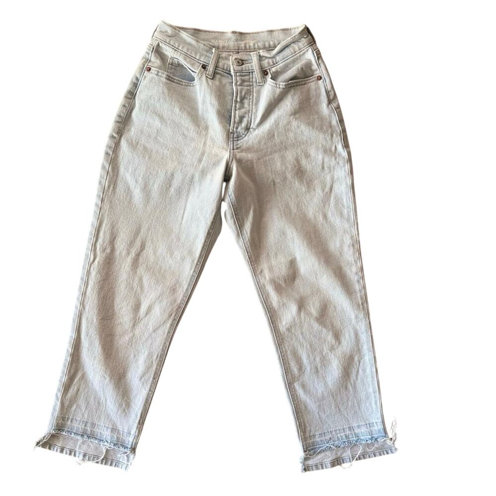 Old Navy O.G High Rise Curvy Ski-High Straight Raw Hem Womens petite Jeans